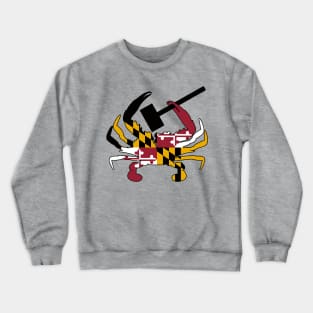 Maryland Crab Flag with Mallet Crewneck Sweatshirt